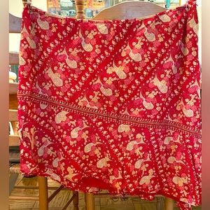 Venezia-asymmetrical boho skirt. Knee length PLUS size 28